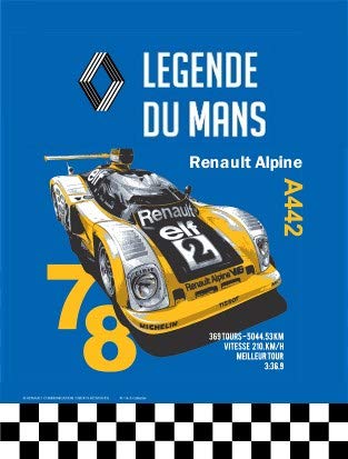 Les Collections - Placa de metal estilo retro con diseño de leyenda del Mans – Renault Alpine (40 x 30 cm)