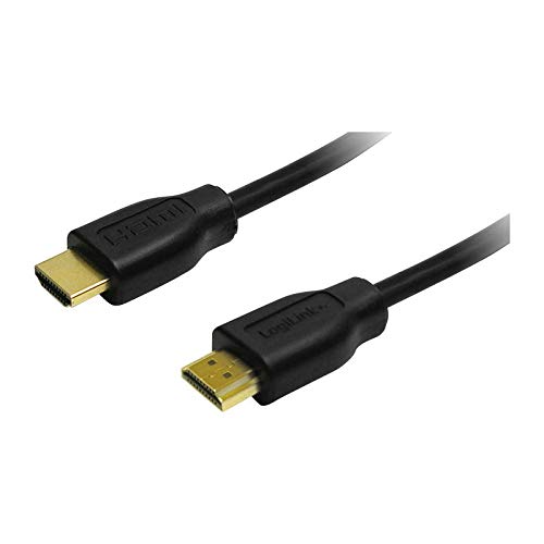 LogiLink CH0038- Cable HDMI High Speed con Ethernet (v 1.4, 2X 19-Pin Macho, Conector de Oro, Negro, 3 m) Negro