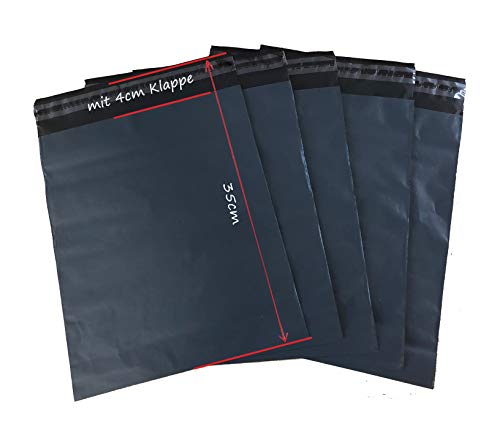 Lote de 100 bolsas de envío (25 x 35 cm, opacas), color negro
