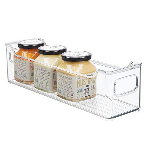 mDesign Fiambreras para el frigorífico – Cajas de plástico para guardar alimentos – Organizador de nevera para tarritos infantiles y otros productos – transparente