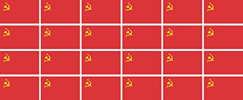 Mini banderas Conjunto de lisa - 33x20mm - autoadhesivo - USSR - Autoadhesivas - tatuajes de la bandera - para el coche, Oficina y Hogar - 24 piezas