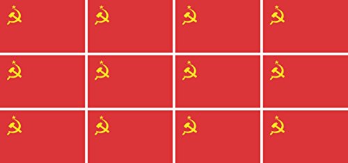 Mini banderas Conjunto de lisa - 50x31mm - autoadhesivo - USSR - Autoadhesivas - tatuajes de la bandera - para el coche, Oficina y Hogar - 12 piezas