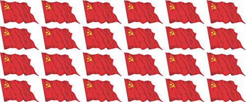 Mini conjunto de banderas que sopla - 33x20mm - autoadhesivo - USSR - Autoadhesivas - tatuajes de la bandera - para el coche, Oficina y Hogar - 24 piezas