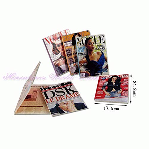 Miniatures World - Conjunto de revistas de Papel para Decoraciones en Miniatura y Casas de muñecas en Escala 1:12