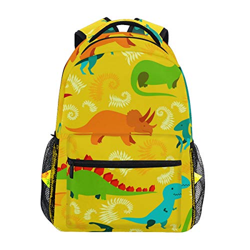 Mochila Escolar de Dinosaurio Amarillo para Mochila de Viaje para niños niñas niños Bookbag