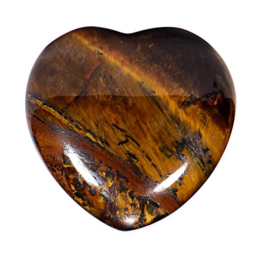 Morella piedras preciosas gema Ojo de tigre forma de corazón Ángel de la Guarda protector de 3 cm en una bolsa de terciopelo