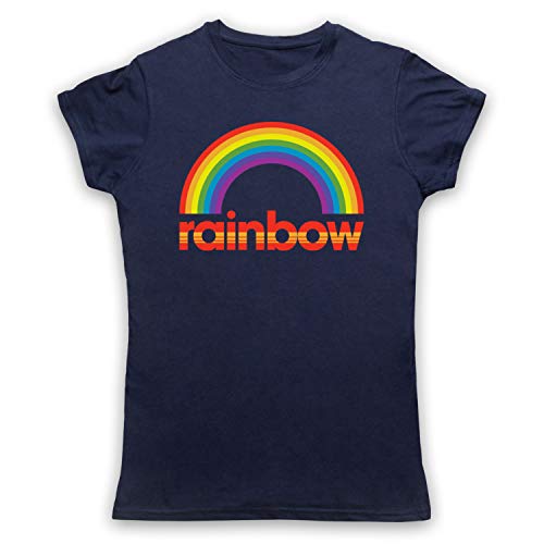 My Icon Art & Clothing - Camiseta para mujer, diseño de arco iris de los años 70 y 80 Azul azul marino 40