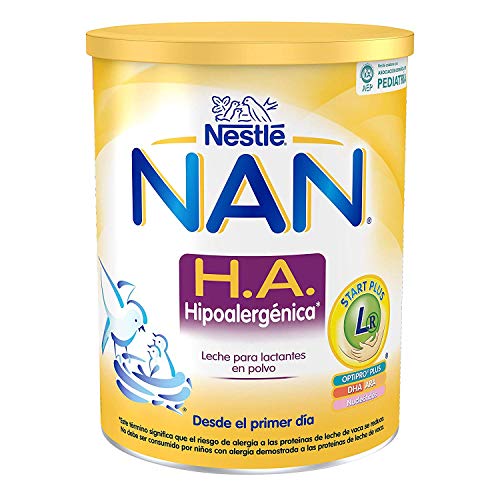 Nestlé Alimentos Infantiles NAN H.A. Hipoalergénica - Leche para lactantes en polvo - Fórmula para bebé - Desde el primer día - 800g, blanco