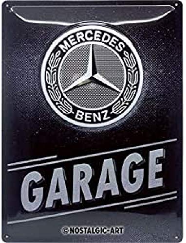 Nostalgic-Art Cartel de chapa retro Mercedes-Benz – Garage – Idea de regalo para los fans de los coches, metálico, Diseño vintage, 30 x 40 cm