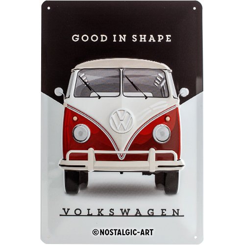 Nostalgic-Art Cartel de Chapa Retro VW – Bulli T1 – Good in Shape – Idea de Regalo de Furgoneta Volkswagen, metálico, Diseño Vintage, 20 x 30 cm