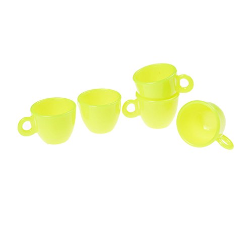 Nuevo 5 unids/lote colorido vajilla miniatura mini café té tazas DollHouse juguete muñeca casa accesorios