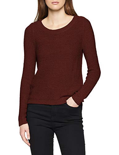 Only ONLGEENA XO L/S Pullover KNT Noos suéter, Rojo (Tawny Port Tawny Port), Small para Mujer