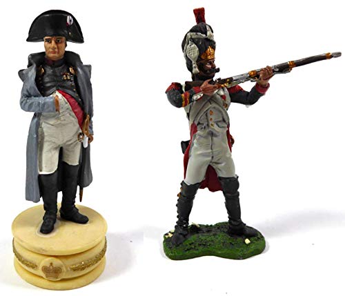 OPO 10 - Lote de 2 Figuras Soldados 1/32 60mm (LS) Napoleón 1 ° + 1 ° Regimiento de Granaderos a pie (N01 + N1B)