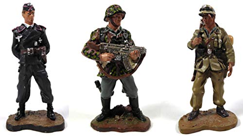 OPO 10 - Lote de 3 Figuras de Soldados alemanes 1/32 60mm WW2 del Prado (LS1)