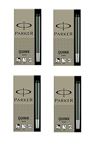 PARKER-Lote de 4-5 QUINK-Cartuchos de tinta, color negro