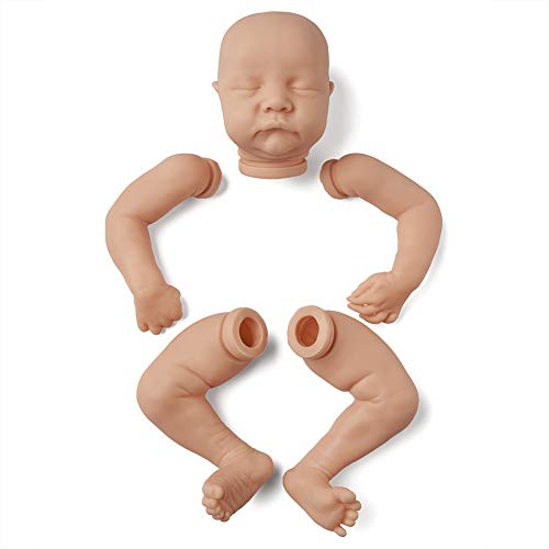 Patzbuch Molde de bebé recién nacido de 55,88 cm, sin pintar, kit de muñeco de bebé dormido, incluye 1 cabeza, 2 brazos, 2 patas