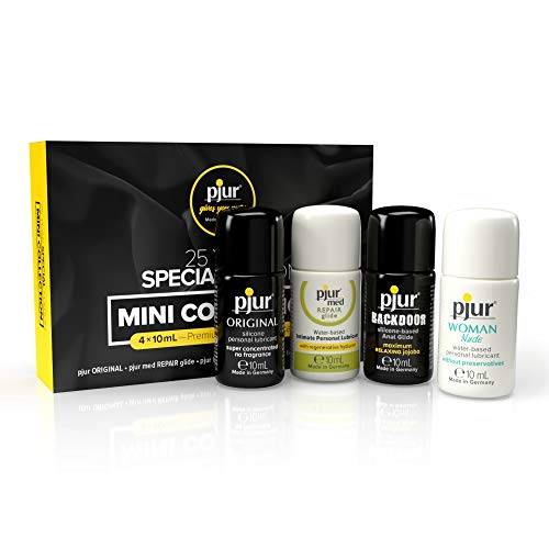 pjur MINI Collection - Edición especial 25 aniversario - Cuatro lubricantes de gama alta de 10 ml para experimentar