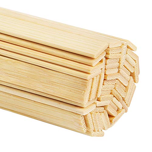 Pllieay - 60 palillos de bambú natural para manualidades (15,7 pulgadas de largo x 3/8 pulgadas de ancho)