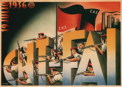Propaganda Vintage de Guerra Civil Española '18 de julio emitido por la C.N.T Federación Anarquista Iberana y Confederación Nacional del Trabajo', España, 1936-39, reproducción de 200 g/m² A3 Vintage Propaganda Poster