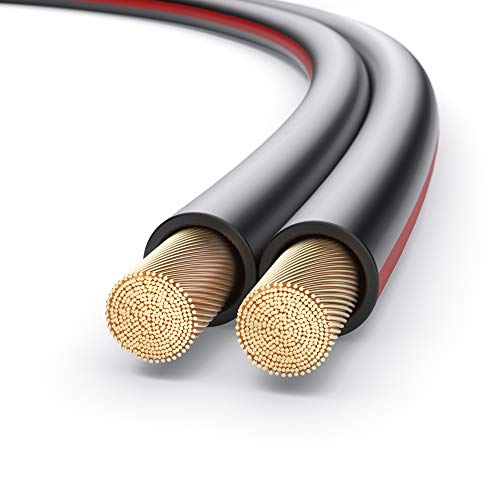 PureLink SP062-010 Cable de Altavoz 2x2,5 mm² (99,9% OFC de Cobre Completo, Cable Trenzado de 0,20 mm) Cable de Altavoz de Alta fidelidad, 10 m, Negro