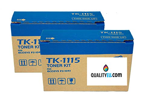 QUALITYEU Pack 2 Cartuchos de tóner Compatible TK-1115 Negro para impresoras FS 1041, FS 1220 MFP, FS 1320 MFP