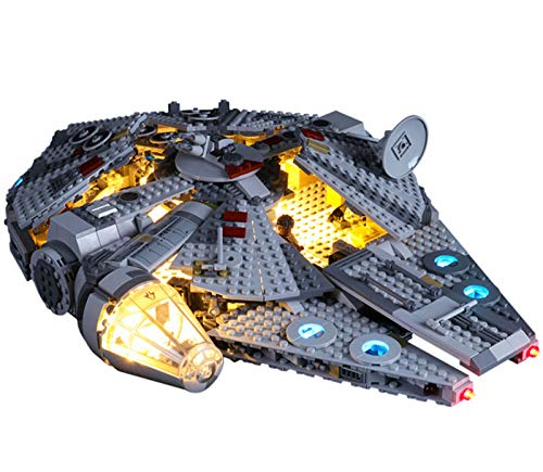 QZPM Kit De Iluminación Led para Lego Star Wars Halcón Milenario, Compatible con Ladrillos De Construcción Lego Modelo 75257(NO Incluido En El Modelo)