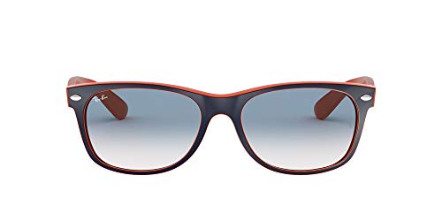 Ray-Ban New Wayfarer, Gafas de Sol Unisex adulto, Azul/Naranja (Blue and Orange 789/3F), 55 mm