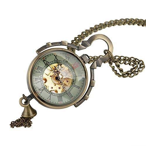 Reloj de Bolsillo Reloj, Vidrio Hueco Transparente Fina aleación Jugador Winding Cadena de Reloj Reloj Colgante de la Tabla Hombre Mujer