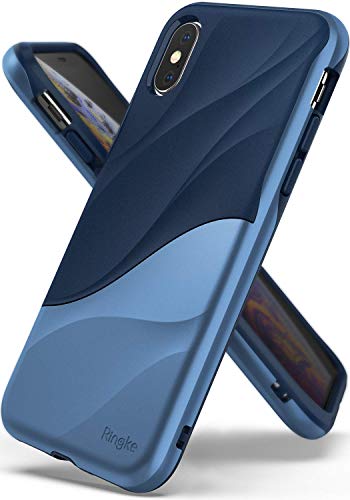 Ringke Wave Compatible con Funda Apple iPhone XS y Funda iPhone X, [Coastal Blue] Cubierta de Doble Capa de Absorción de Choque PC TPU de Cuerpo Resistente a la Caída de Protección Diseño