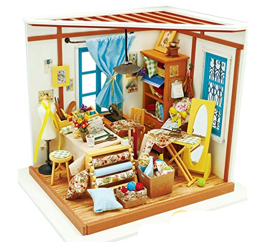 Rolife casa de muñecas DIY con luz a Medida Miniatura casa Modelo Juguetes para niñas-Mejor Regalo para Adultos-Top Mini casa de muñecas diseño para niños 14 años y Mayores(Lisa's Tailor)