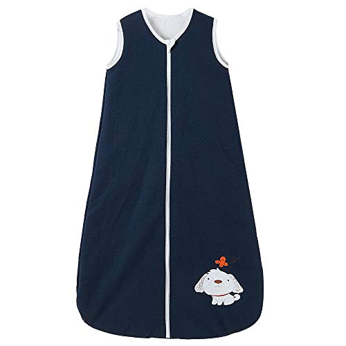Saco de dormir de invierno para bebé, 100% algodón, 2,5 tog, tamaño: 130, diseño: perro estrella, (130 (3-6 años), color azul marino