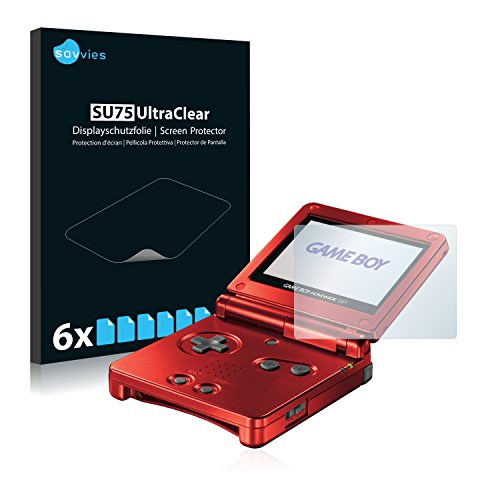savvies Protector Pantalla Compatible con Nintendo Gameboy Advance GBA SP (6 Unidades) Pelicula Ultra Transparente
