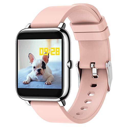 Smart Watch con Pantalla Táctil de 1,4 Pulgadas para Android iOS eLinkSmart Smartwatch para Mujer Hombre,Reloj Inteligente de Fitness con Contador de Pasos y Resistente al Agua, Monitor de Sueño
