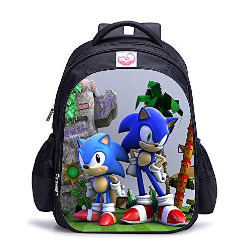 Sonic The Hedgehog Mochila para niños, niñas adolescentes con impresión 3D grande mochila de viaje para hombres y mujeres Anime Laptop Mochilas Libro Bolsas Adulto Bolsa de hombro Daypacks Merchandise
