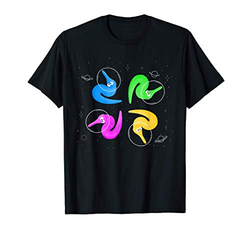 Space Magic Fuzzy Worms en una cuerda Camiseta