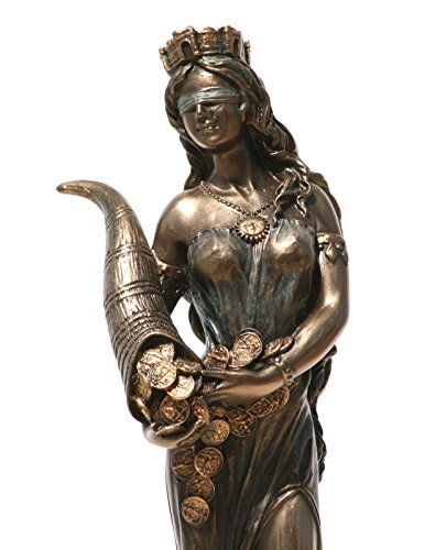 Statue Déesse Fortune Tyche Luck Fortuna Sculpture Figurine 7.28"