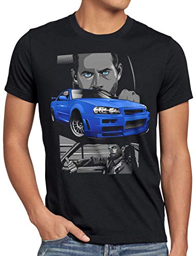 style3 Furious Champion Camiseta para Hombre T-Shirt Brian O'Conner Coches, Talla:S