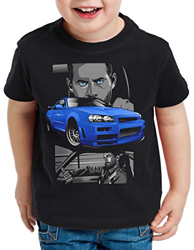 style3 Furious Champion Camiseta para Niños T-Shirt Brian O'Conner Coches, Talla:140