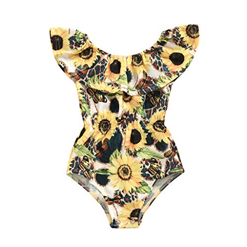 sunnymi - Bikini de 1 a 5 años para niños y niñas, diseño de flores amarillo amarillo Talla:4-5 años