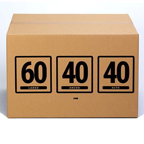 TeleCajas | (10x) Cajas de Cartón 60x40x40 cms | Una Onda - QR1782S | Lote de 10 unidades