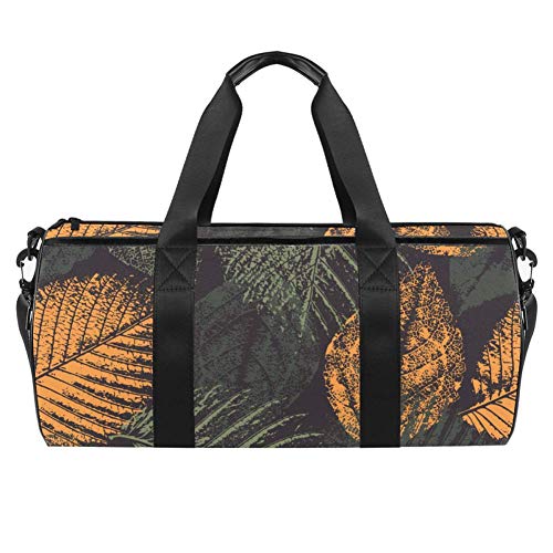 TIZORAX Bolsa de viaje para gimnasio con estampado de hojas descoloridas, bolsa de viaje