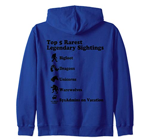 Top 5 Sightings rarest facts Sysadmin on vacation Techie Sudadera con Capucha