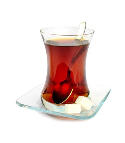 Topkapi 18-TLG Filiz-Sultan - Juego de té turco (6 vasos de té, 6 posavasos, 6 cucharadas)