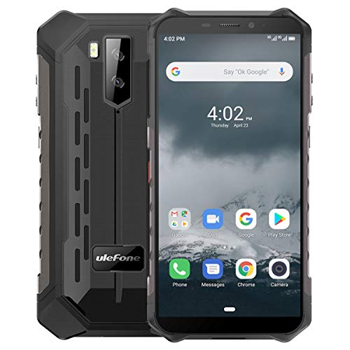 Ulefone Armor X3 Móvil Libre, Resistente IP68 Impermeable Smartphone de 5.5" (18:9) HD+ Android 9 Dual SIM, 2GB+32GB, Doble Cámara de 8MP + 2MP y 5MP,5000mAh Batería Face ID+GPS/Wi-Fi/Bluetooth(Negro)
