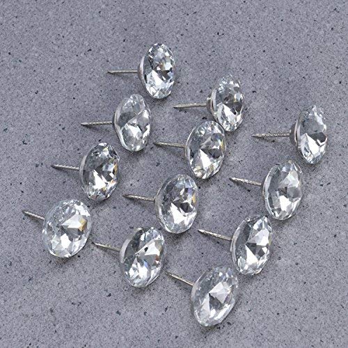 ULTNICE 20pcs 25 mm uñas de tapicería de cristal de diamantes tachuelas cabeza del sofá coser botones