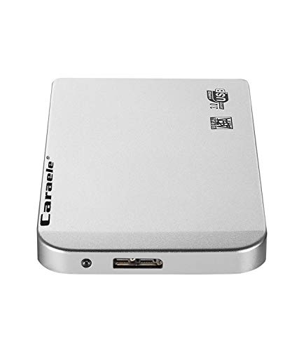 ZGG Disco Duro Externo Ultra portátil de 2.5"USB 3.0 Disco Duro móvil de Alta Velocidad 500GB 1TB 2TB para Laptop/Desktop/Xbox One / PS4,Plata,500GB