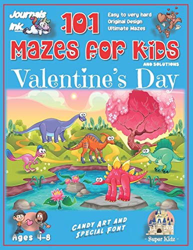 101 Mazes for Kids: SUPER KIDZ Book. Children - Ages 4-8 (US Edition). Cute Custom Candy Art Interior. 101 Puzzles & Solutions. Happy Dinosaur ... a fun activity gift!: 25 (Superkidz - MJ27)