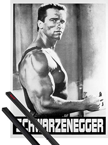 1art1 Arnold Schwarzenegger Póster (92x63 cm) Músculos Y 1 Lote De 2 Varillas Negras