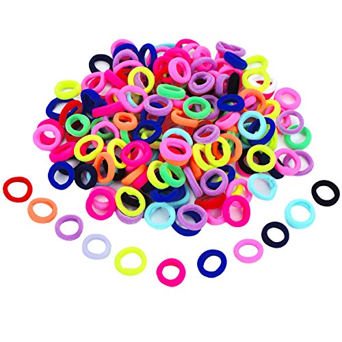 200 Piezas de Mini Gomas de Pelo de Colores Variados Banda Elástica de Pelo de Chica Niña Cinta de Goma Suave Minúscula para las Niñas Bebés