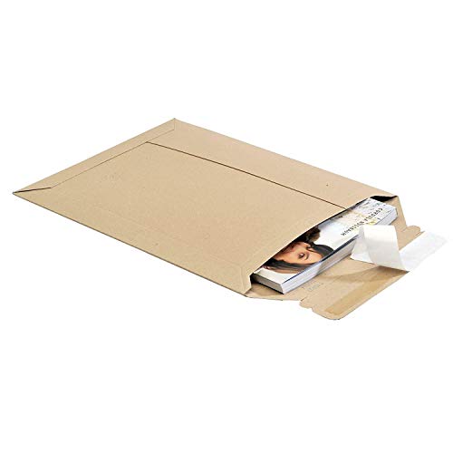 25 Sobres de envío de cartón 250 x 353 mm hasta 20 mm altura completa ideal para DIN A4 cartón ondulado color marrón Toppac tP335